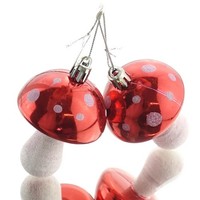 Kaemingk Weihnachtsdeko Fliegenpilz HäNger Rot & Weiß Ø 5 Cm - Kunststoff