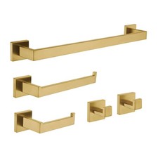 Kingston Brass BAHK6024778 Lasdun 5 Piece Bathroom Accessory Set - Brass