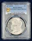 1878 P Morgan Silver Dollar PCGS MS-62 8TF VAM 14.4, Concave Reverse