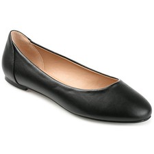 Journee Collection Women's Kavn Comfort Insole Round Ballet Flat, Black Size 10W