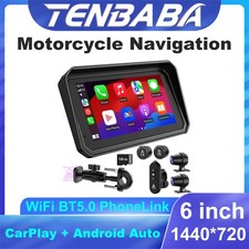 6" Motorcycle Carplay HD Waterproof Touchscreen with GPS Navigation System, TPMS