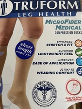 Truform Leg Health Compression Stockings Men/Women Truform 20-30 mmHg Beige XL