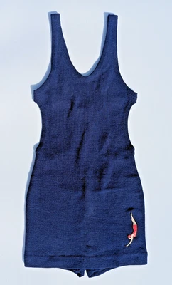 RARE VINTAGE JANTZEN SWIMSUIT BOYS WOOL 1930'S EASTON SPORTING CO MADE IN USA - Photo 1/4