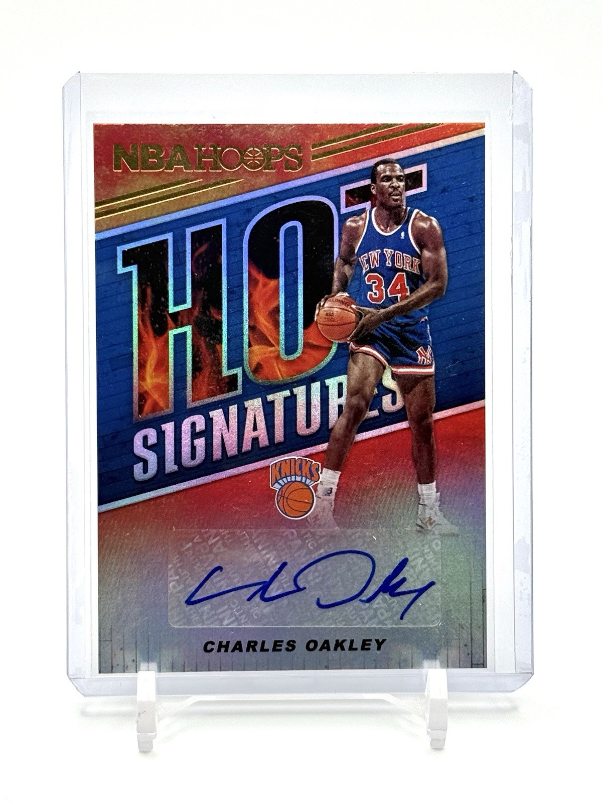 Charles Oakley 2018-19 NBA Hoops Hot Signatures Auto #HS-COK Knicks