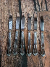 Oneida Chateau Lot 6 Dinner Knives Oneidacraft Deluxe Stainless Flatware