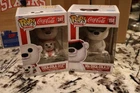 Two (2) Funko Pop! Ad Icons Coca-Cola Polar Bears with Cub #241 and 90s #158