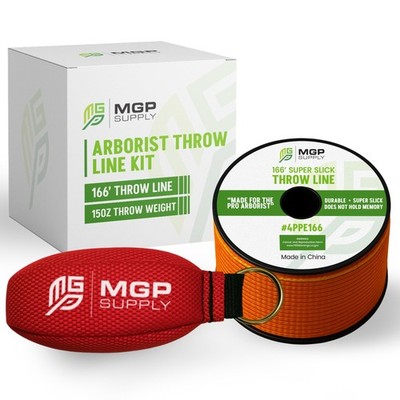 MGP SUPPLY Arborist Throw Line Kit | 15oz Weight & 166ft 15 Oz, Orange 