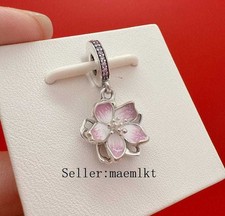 New 925 Sterling Silver Cherry Blossom Charm For Bracelet 780667c01