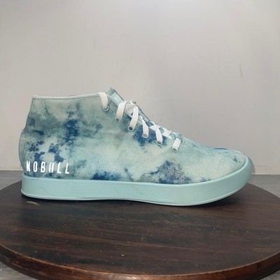 NOBULL Mid Canvas Trainer ''Ink & Sky'' Blue Tie Dye Crossfit Men s 9.5 Women s 11