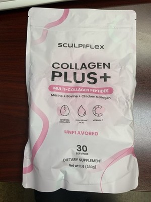 Sculpiflex Collagen Plus+ Multi-Collagen Peptides Powder Unflavored 11.6oz 30 S 