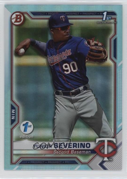2021 Bowman 1st Edition Sky Blue Foil Yunior Severino #BFE-140 0u46