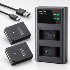 2 Pack NP-W126 NP-W126S Battery Dual USB Smart Charger for Fujifilm X100V X100VI