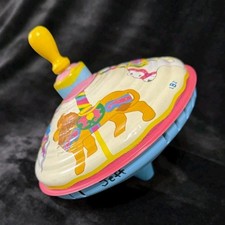 LBZ vintage metal tin spinning top toy