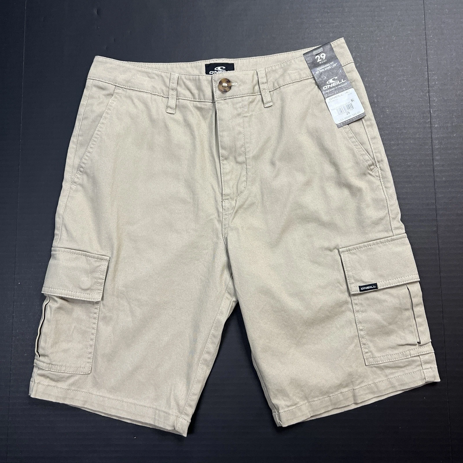 O’Neill Trails Cargo Shorts At The Knee Inseam 9.5" Khaki Mens Size 29 NWT
