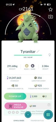 Tyranitar / Despotar With Mega Background SpM Smack Down Pokémon Go