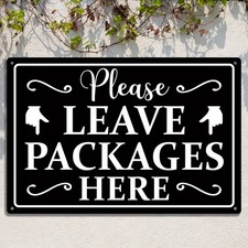 Durable Please Leave Packages Here Tin Metal Signs Home D cor 8x12