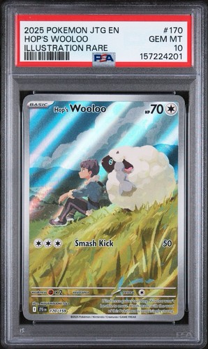 2025 POKEMON JTG EN-JOURNEY TOGETHER ILLUSTRATION RARE #170 HOP'S WOOLOO PSA 10