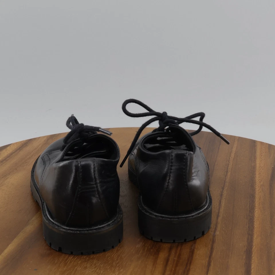 ZARA Kid's Black Metallic Leather Lace Up Derby Shoes Size 9C US/ 26 EU - Image 4 of 4
