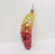 Inge Glas Hand Blown Glass Ombre Pinecone Christmas Ornament 3-3/4"