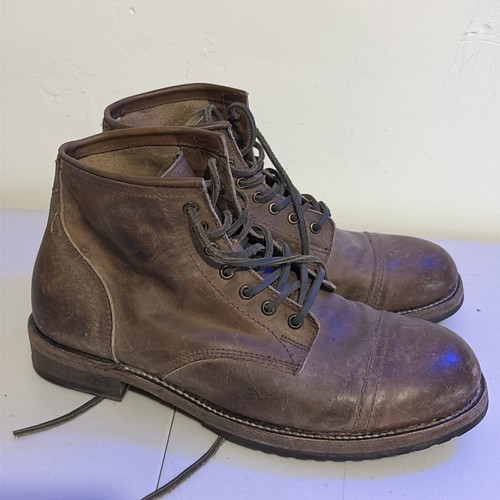 Freebird by Steven Leavenworth Brown Leather Cap Toe Boots Men 11