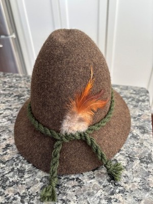 Fosbo Berghut Tyrolean Alpine Wool Hat Bavarian Oktoberfest size 54/55cm