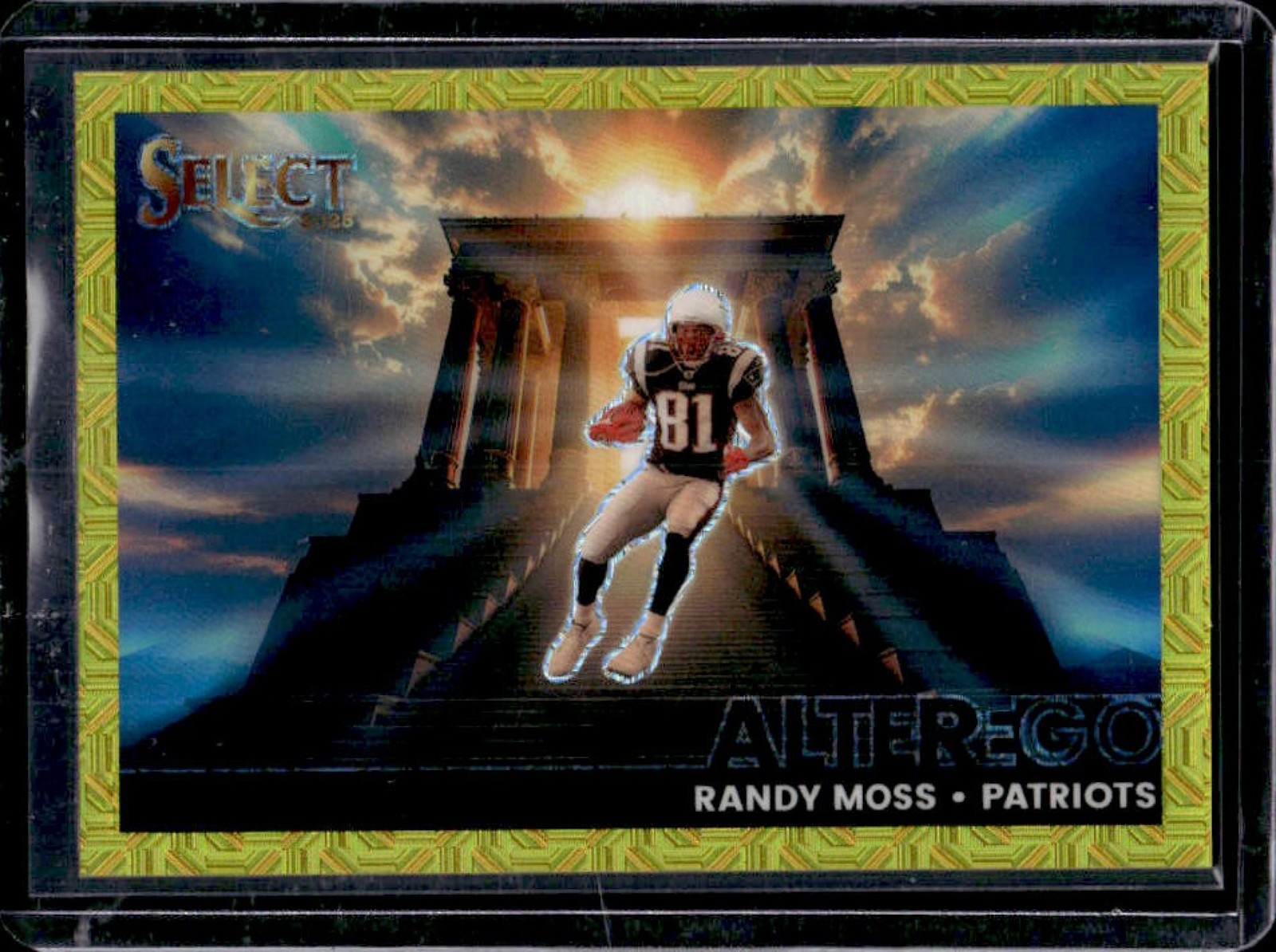 2025 Panini Select Randy Moss Alter Ego Gold Prizm #/10 Patriots