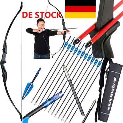 57'' Bogenschießen Recurve Bogen&Pfeil satz für RH/LH Outdoor Anfänger Jagd Ziel