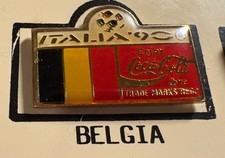 ITALY 1990  WORLD CUP SOCCER  - TEAM BELGIUM FLAG PIN