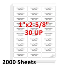 2000 Sheets 1"x2-5/8" Address Shipping Labels Stickers for Inkjet & Laser 30-UP