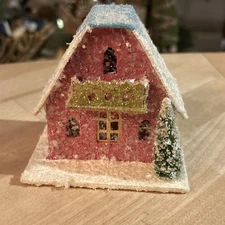 Cody Foster Christmas Light Up House, Glitter House, Small 4x4”