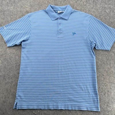 Ocean Reef Club Blue Striped Golf Polo Shirt Mens L
