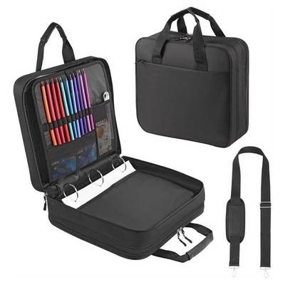Trapper Keeper 3 Ring Zipper Binder Waterproof with Soft Detachable Strap Black