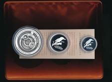 Australia: 2002 10oz 2oz 1oz Silver Kookaburra Proof Set, inc 10oz Evolution