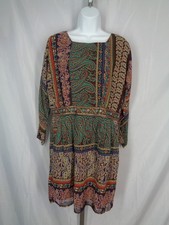 Esley Paisley Tunic Mini Dress Size Large New