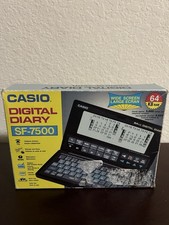 Vintage Casio SF-7500 Digital Diary 64kb Wide Screen Working With Original Box