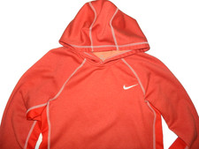 Nike Therma-Fit Women  s Pullover Hoodie Sweatshirt XS Coral Orange Poly Spandex