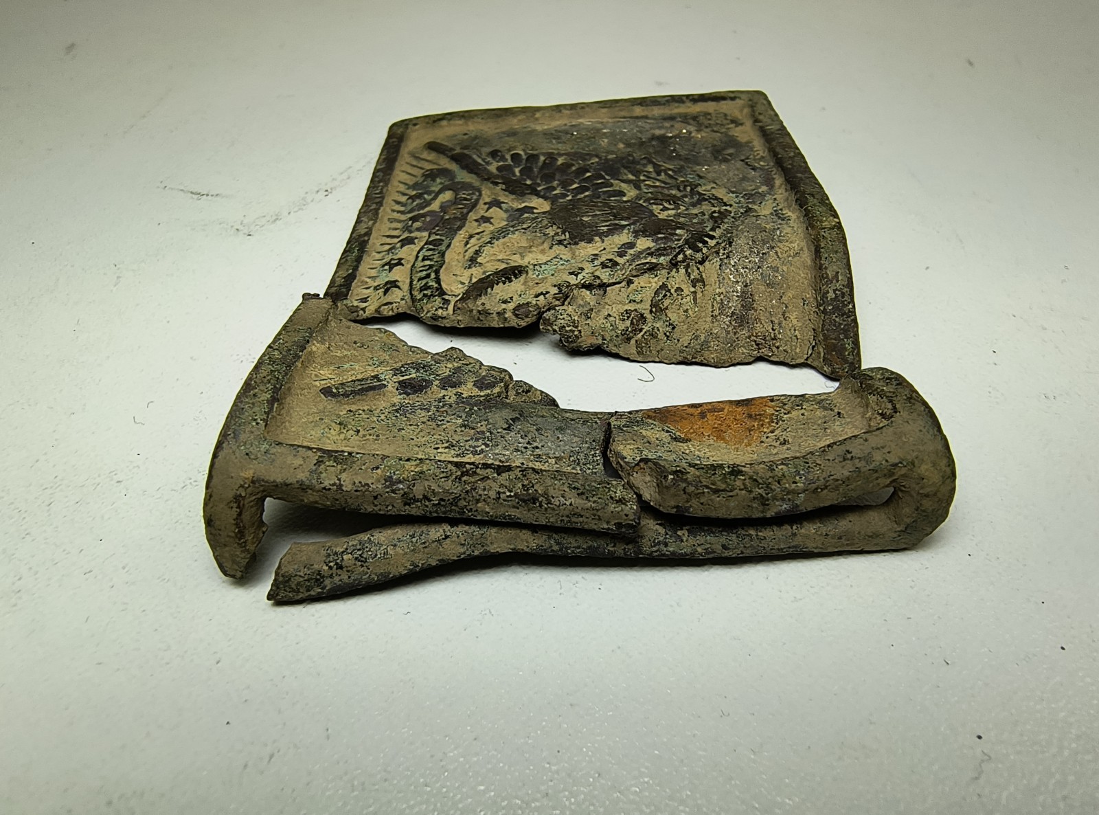 CIVIL WAR 1851 EAGLE SWORD BELT BUCKLE PLATE SILVER WREATH - dug up Lexington VA