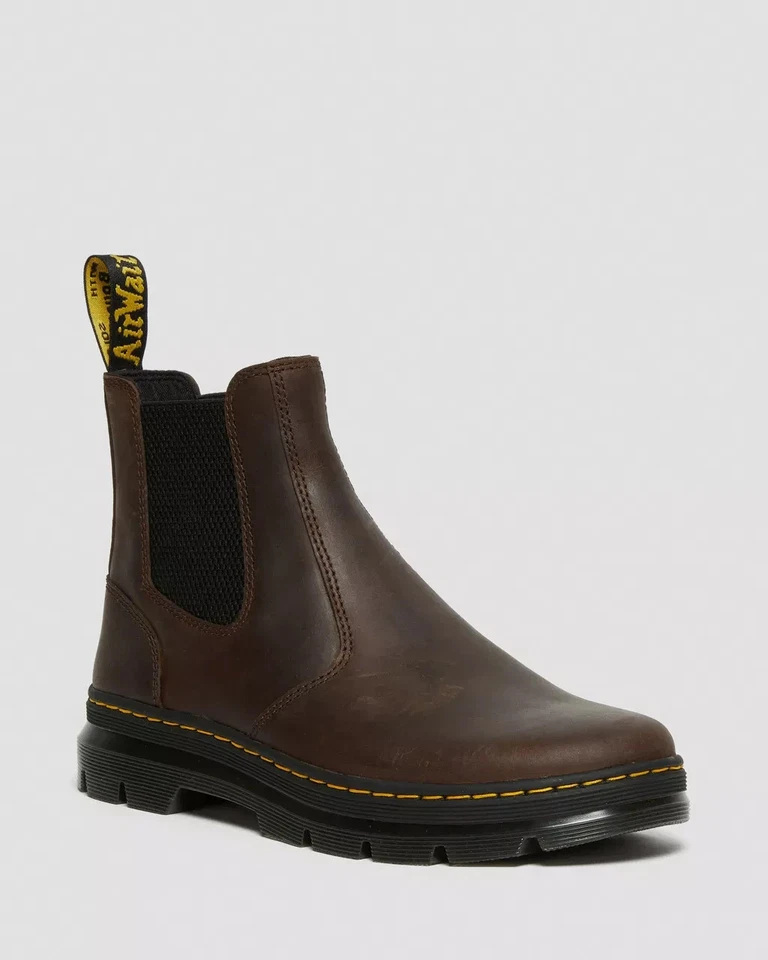 NUEVO Dr. Doc Martens Embury Crazy Horse Marrón Cuero Botines Para Hombre EE. UU. 10 Foto 2 de 4