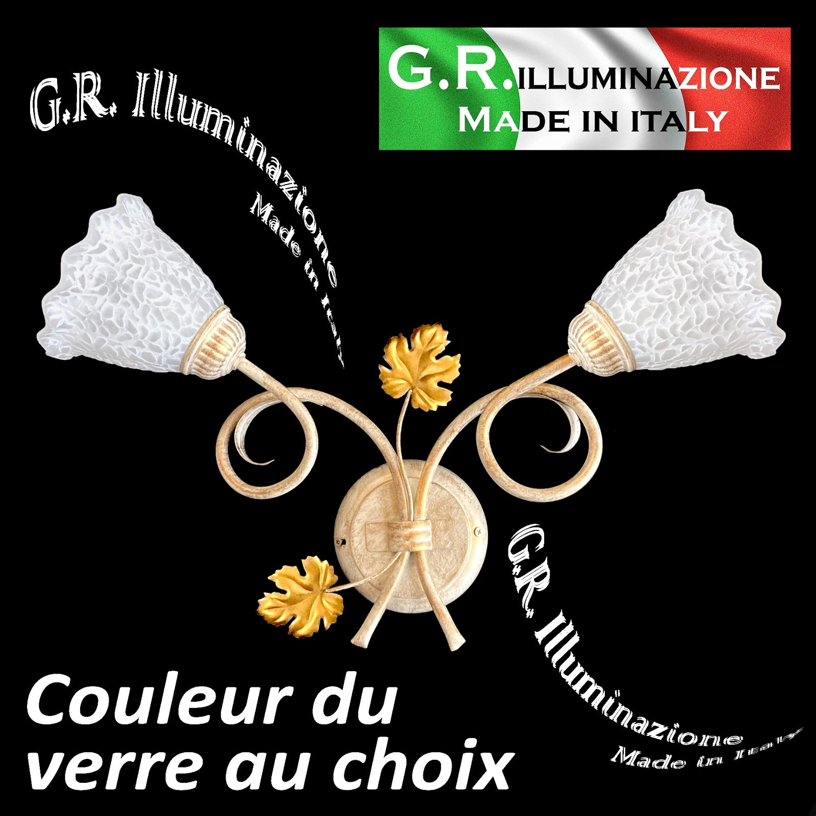 Applique classique ivoire or dore au style elegant pour salon de caractere serie AUTUNNO