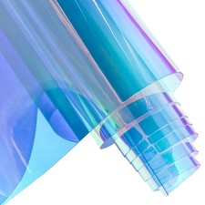 16 Gauge Holographic Iridescent Plastic Transparent Vinyl Fabric 16x54 In