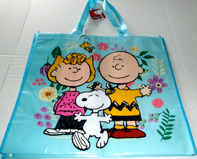 PEANUTS  Reusable Tote ~SNOOPY AND FRIENDS ENJOYING SPRING ~19.5'' X 17.5'' X 7.5''