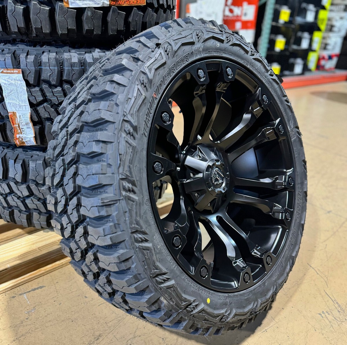 22x10 Fuel D560 Vapor Black Wheels Rims 33