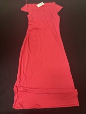 NWT A New Day Pink Ruched Midi Dress Women s Small Stretch Short Sleeve