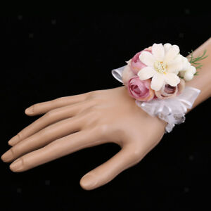 Wedding Prom Event Stretch Wrist Corsage Bracelet Bangle Bridal Flower