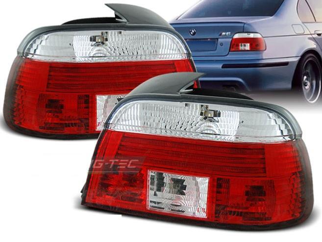 Feux arriere BMW E39 Berline 1995-2000 rouge et blanc en plastique ABS