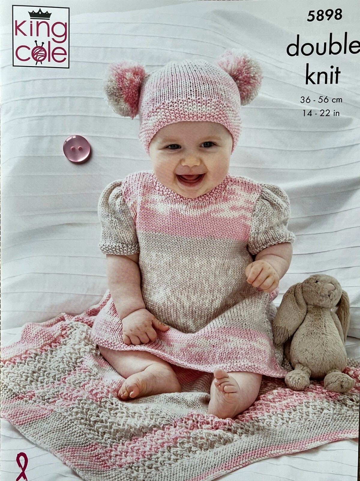 King Cole Baby DK Knitting Pattern - 5898 Baby Dress, Hat, Sleep Bag & Blanket - Image 2