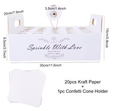 coni portariso portaconfetti portacoriandoli matrimonio con supporto 20 pezzi