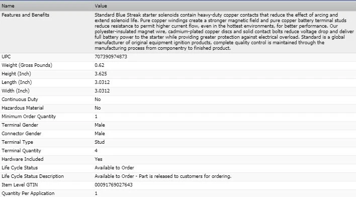 Solenoide de arranque estándar para Ford Bronco II 1985-1990 Foto 2 de 4