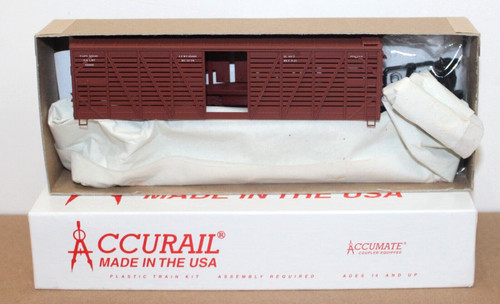 Accurail 4713.1 HO 40' Madera Stock Car Kit NYC 22485 Rojo Nuevo en Caja | Zustand: New