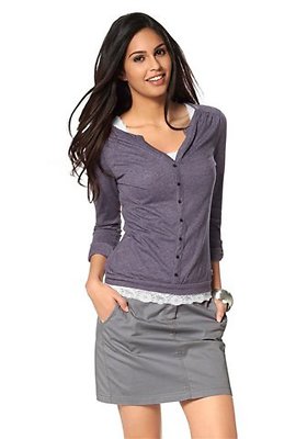 Flashlights Damen Langarmshirt Langarm Shirt Melange Lila 36/38 W3376